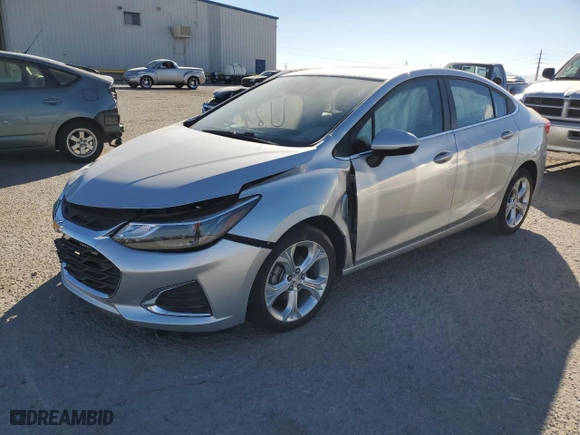 2019 Chevrolet Cruze Premier with VIN 1G1BF5SM1K7130313, listed as a Copart auction lot 86782624 with 38,494 mi miles and Salvage Title. Bid and sale history available at carsss.com. Image 1.