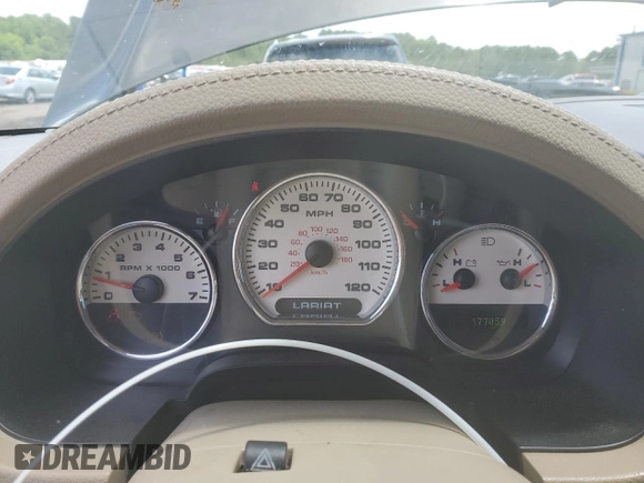 2007 Ford F-150 XLT with VIN 1FTPW14V77KD25879, listed as a Copart auction lot 58498505 with 177,059 mi miles and Salvage title. Bid and sale history available at DreamBid. Image 9.