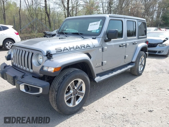 2018 Jeep Wrangler Unlimited Sahara with VIN 1C4HJXEG4JW141540, listed as a IAAI auction lot 42148402 with 43,909 mi miles and . Bid and sale history available at DreamBid. Image 18.