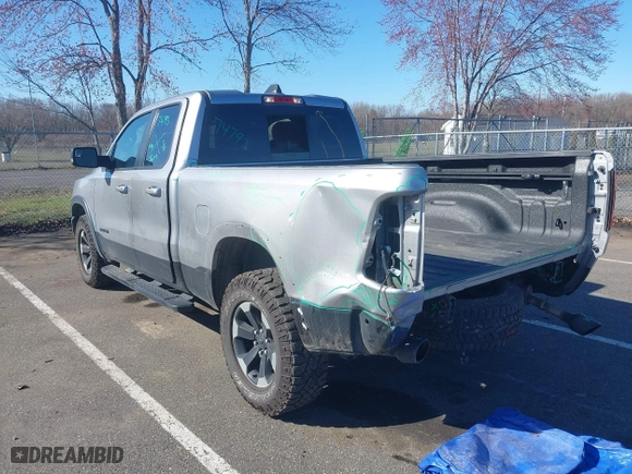 2019 Ram 1500 Rebel with VIN 1C6SRFET2KN671753, listed as a IAAI auction lot 41889166 with 72,883 mi miles. Bid and sale history available at carsss.com. Image 3.