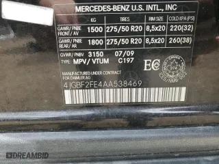 2010 Mercedes-Benz GL-Class GL 350 BlueTEC with VIN 4JGBF2FE4AA538469, listed as a Copart auction lot 75174524 with 257,044 mi miles and Clean Title. Bid and sale history available at carsss.com. Image 13.