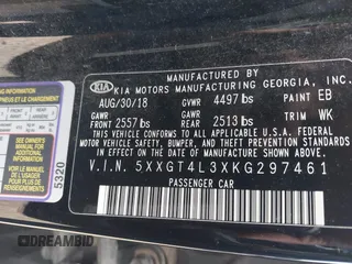 2019 Kia Optima LX z VIN 5XXGT4L3XKG297461, wystawiony jako IAAI lot #42322350 z przebiegiem 103 660 mil mil oraz . Historia ofert i sprzedaży dostępna na DreamBid. Obrazek 9.