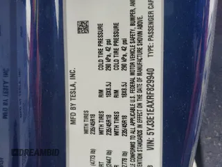 2024 Tesla Model 3 with VIN 5YJ3E1EAXRF829940, listed as a Copart auction lot 47689675 with 7,992 mi miles and Salvage Title. Bid and sale history available at carsss.com. Image 14.