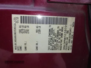 2010 Nissan Altima 2.5 с VIN 1N4AL2AP4AN515970, выставлен на аукционе IAAI как лот 41920511 с пробегом 150 275 миль миль и . История ставок и продаж доступна на DreamBid. Изображение 9.