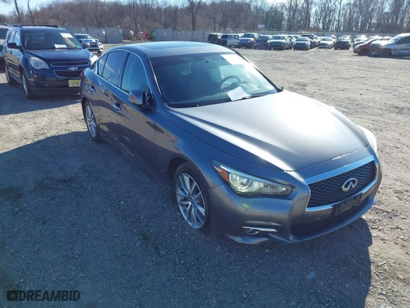 2015 Infiniti Q50 with VIN JN1BV7AR0FM397309, listed as a IAAI auction lot 41752569 with NaN miles. Bid and sale history available at carsss.com. Image 1.