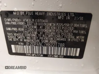2017 Subaru Crosstrek Limited z VIN JF2GPANC7H8221788, wystawiony jako IAAI lot #42506025 z przebiegiem 75 150 mil mil oraz . Historia ofert i sprzedaży dostępna na DreamBid. Obrazek 9.