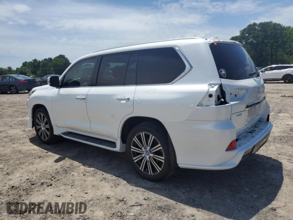 2020 Lexus LX 570 with VIN JTJDY7AX3L4320650, listed as a Copart auction lot 57576655 with 82,762 mi miles and Salvage title. Bid and sale history available at DreamBid. Image 2.