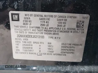 2018 Chevrolet Equinox LT with VIN 2GNAXKEXXJ6213183, listed as a IAAI auction lot 41878206 with 140,000 mi miles and . Bid and sale history available at DreamBid. Image 9.