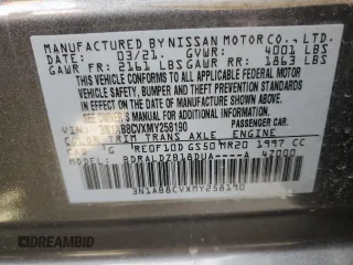 2021 Nissan Sentra SV with VIN 3N1AB8CVXMY258190, listed as a Copart auction lot 50016025 with 40,619 mi miles and Salvage Title. Bid and sale history available at DreamBid. Image 14.