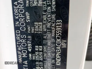 2019 Kia Sportage EX z VIN KNDPN3AC0K7559133, wystawiony jako Copart lot #51867755 z przebiegiem 64 867 mil mil oraz Szkoda całkowita • Salvage title. Historia ofert i sprzedaży dostępna na DreamBid. Obrazek 15.
