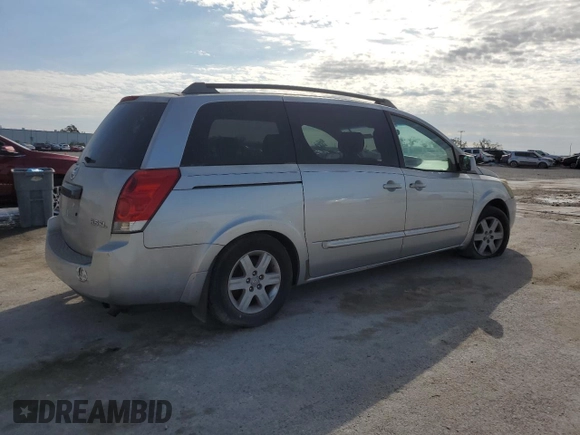 2004 Nissan Quest SE with VIN 5N1BV28U44N369591, listed as a Copart auction lot 86187734 with 250,755 mi miles and Salvage Title. Bid and sale history available at carsss.com. Image 3.