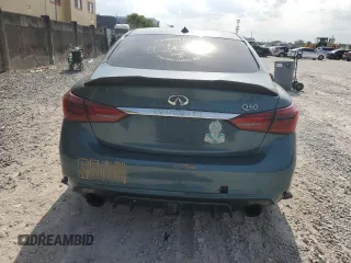 2018 Infiniti Q50 Luxe with VIN JN1EV7AP6JM351908, listed as a Copart auction lot 58056805 with 72,363 mi miles and Salvage title. Bid and sale history available at DreamBid. Image 6.
