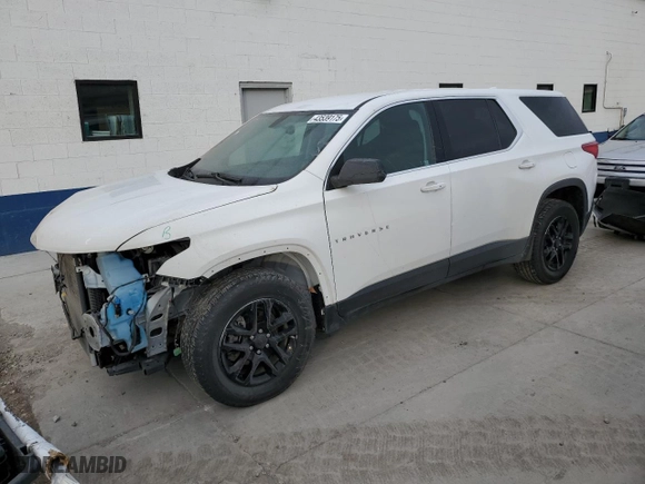 2021 Chevrolet Traverse LS with VIN 1GNEVFKW7MJ169211, listed as a Copart auction lot 43539175 with 104,534 mi miles and Salvage Title. Bid and sale history available at carsss.com. Image 1.