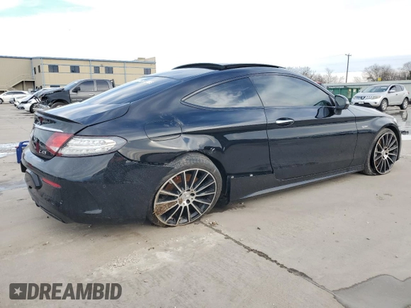 2018 Mercedes-Benz C 43 AMG with VIN WDDWJ6EB0JF668017, listed as a Copart auction lot 43320755 with 99,017 mi miles and Salvage Title. Bid and sale history available at DreamBid. Image 3.
