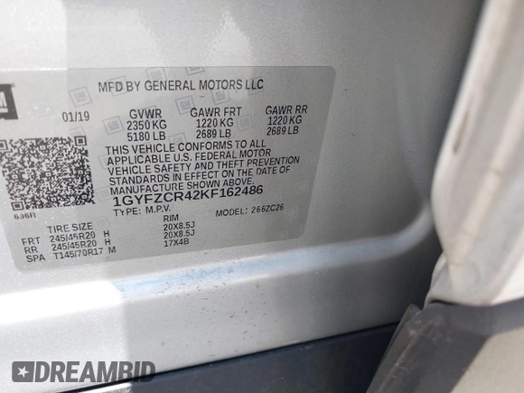 2019 Cadillac XT4 FWD Premium Luxury с VIN 1GYFZCR42KF162486, выставлен на аукционе IAAI как лот 42409191 с пробегом 44 174 миль миль и . История ставок и продаж доступна на DreamBid. Изображение 9.