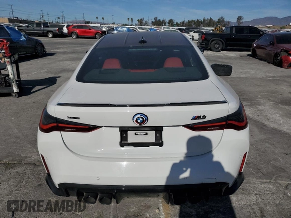 2023 BMW M4 Competition xDrive with VIN WBS43AZ02PCL59627, listed as a Copart auction lot 41871475 with Not provided miles and Salvage title. Bid and sale history available at DreamBid. Image 6.
