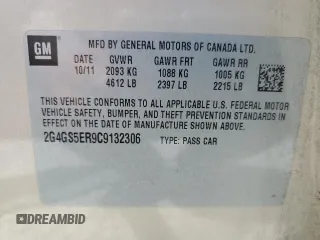 2012 Buick Regal Premium 1 with VIN 2G4GS5ER9C9132306, listed as a Copart auction lot 63032915 with 146,554 mi miles and Clean title. Bid and sale history available at DreamBid. Image 12.