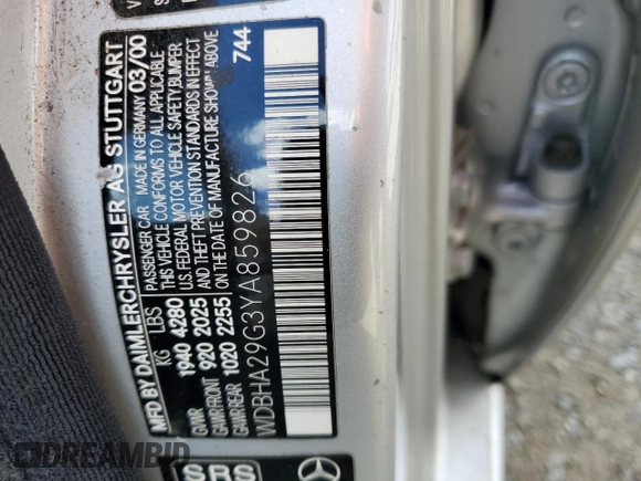 2000 Mercedes-Benz C 230/260/280/320 z VIN WDBHA29G3YA859826, wystawiony jako Copart lot #48573425 z przebiegiem 158 093 mil mil oraz Szkoda całkowita • Salvage title. Historia ofert i sprzedaży dostępna na DreamBid. Obrazek 12.
