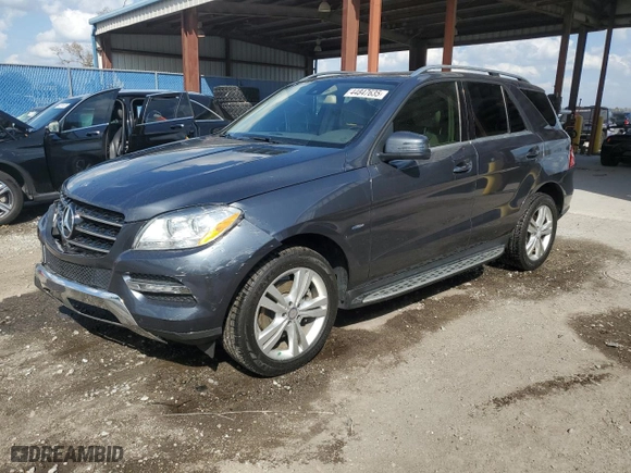 2012 Mercedes-Benz M-Class ML 350 with VIN 4JGDA5HBXCA066874, listed as a Copart auction lot 44847635 with NaN miles and Salvage Title. Bid and sale history available at carsss.com. Image 1.