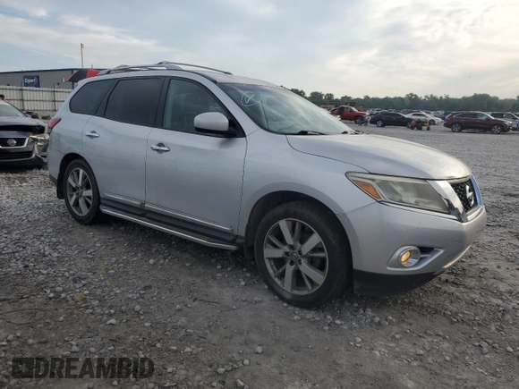 2013 Nissan Pathfinder Platinum with VIN 5N1AR2MM6DC665424, listed as a Copart auction lot 62235935 with 200,013 mi miles and Clean title. Bid and sale history available at DreamBid. Image 4.