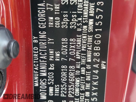 2011 Kia Sorento EX with VIN 5XYKU4A28BG015573, listed as a Copart auction lot 86657014 with 88,250 mi miles and Salvage Title. Bid and sale history available at carsss.com. Image 13.