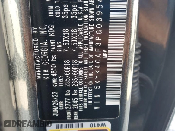 2023 Kia Sportage SX with VIN 5XYK4CAF3PG039543, listed as a Copart auction lot 71230964 with 29,699 mi miles and Clean Title. Bid and sale history available at DreamBid. Image 13.