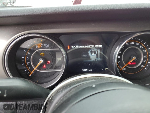 2021 Jeep Wrangler Unlimited Freedom with VIN 1C4HJXDN0MW605573, listed as a Copart auction lot 59896165 with 55,751 mi miles and Salvage title. Bid and sale history available at DreamBid. Image 9.