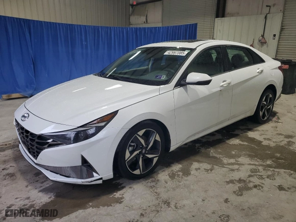 2021 Hyundai Elantra SEL with VIN 5NPLN4AGXMH014398, listed as a Copart auction lot 42997085 with 66,603 mi miles and Salvage Title. Bid and sale history available at carsss.com. Image 1.