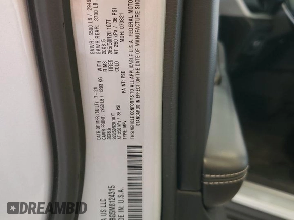 2021 Jeep Grand Cherokee Limited with VIN 1C4RJKBG5M8124315, listed as a Copart auction lot 60843065 with 52,204 mi miles and Salvage title. Bid and sale history available at DreamBid. Image 14.