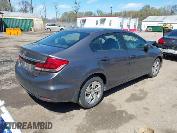 2014 Honda Civic LX with VIN 2HGFB2F50EH513868, listed as a IAAI auction lot 41986283 with 160,391 mi miles and . Bid and sale history available at DreamBid. Image 4.