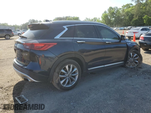2019 Infiniti QX50 LUXE with VIN 3PCAJ5M1XKF137405, listed as a Copart auction lot 51800765 with 67,585 mi miles and Salvage Title. Bid and sale history available at carsss.com. Image 3.