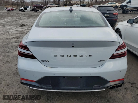2022 Genesis G70 2.0T with VIN KMTG34TA3NU087847, listed as a Copart auction lot 83541034 with 65,891 mi miles and Salvage Title. Bid and sale history available at DreamBid. Image 6.