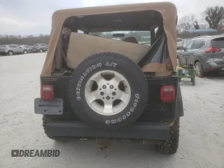 2002 Jeep Wrangler Sahara with VIN 1J4FA59S42P720513, listed as a Copart auction lot 47054805 with 190,922 mi miles and Salvage title. Bid and sale history available at DreamBid. Image 6.