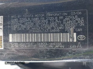 2006 Toyota Prius with VIN JTDKB20U163168898, listed as a IAAI auction lot 40875261 with Not Provided miles. Bid and sale history available at carsss.com. Image 9.