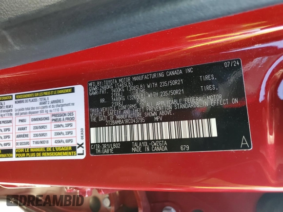 2024 Lexus RX 350 z VIN 2T2BAMBA1RC043795, wystawiony jako Copart lot #61190095 z przebiegiem 5 104 mil mil oraz Szkoda całkowita • Salvage title. Historia ofert i sprzedaży dostępna na DreamBid. Obrazek 13.