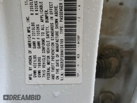 2017 Honda Accord Sedan Sport with VIN 1HGCR2F59HA108769, listed as a Copart auction lot 50554705 with 176,073 mi miles and Salvage Title. Bid and sale history available at carsss.com. Image 12.
