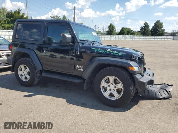 2020 Jeep Wrangler Sport with VIN 1C4GJXAG9LW203468, listed as a Copart auction lot 63586585 with 58,180 mi miles and Salvage title. Bid and sale history available at DreamBid. Image 4.
