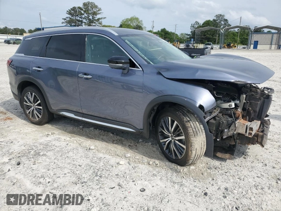 2023 Infiniti QX60 Sensory с VIN 5N1DL1GRXPC345351, выставлен на аукционе Copart как лот 54872255 с пробегом 77 392 миль миль и Списание • Salvage title. История ставок и продаж доступна на DreamBid. Изображение 4.