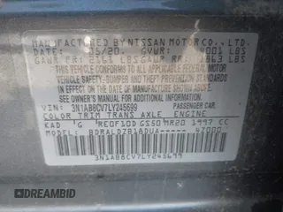 2020 Nissan Sentra SV with VIN 3N1AB8CV7LY245699, listed as a IAAI auction lot 41996373 with 35,625 mi miles and . Bid and sale history available at DreamBid. Image 9.
