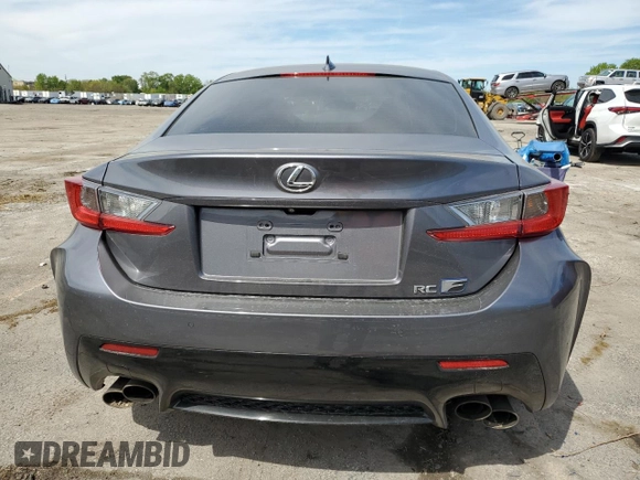 2015 Lexus RC F with VIN JTHHP5BCXF5001296, listed as a Copart auction lot 56637605 with Not provided miles and Salvage title. Bid and sale history available at DreamBid. Image 6.