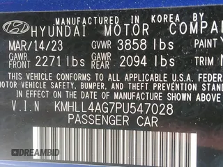 2023 Hyundai Elantra SE with VIN KMHLL4AG7PU547028, listed as a IAAI auction lot 42295866 with 49,993 mi miles and . Bid and sale history available at DreamBid. Image 9.