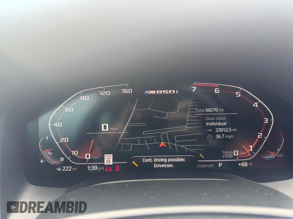 2019 BMW 8 Series M850i xDrive z VIN WBABC4C57KBJ35771, wystawiony jako Copart lot #59172615 z przebiegiem 68 270 mil mil oraz Tytuł czysty. Historia ofert i sprzedaży dostępna na DreamBid. Obrazek 6.