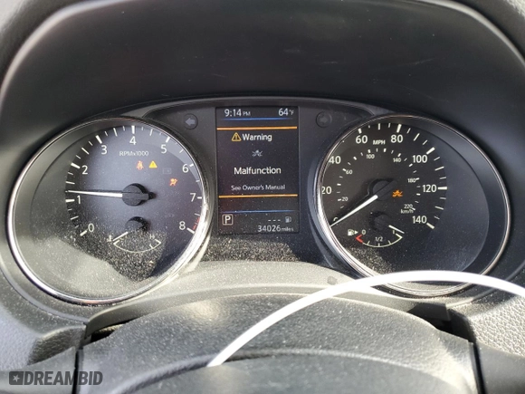 2020 Nissan Rogue S with VIN JN8AT2MTXLW031290, listed as a Copart auction lot 50423255 with 34,026 mi miles and Salvage Title. Bid and sale history available at carsss.com. Image 9.