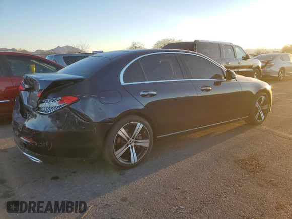 2022 Mercedes-Benz C 300 with VIN W1KAF4GB3NR038400, listed as a Copart auction lot 89340215 with 29,598 mi miles and Salvage Title. Bid and sale history available at DreamBid. Image 3.
