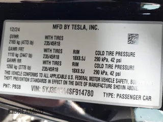 2025 Tesla Model 3 Long Range с VIN 5YJ3E1EA4SF914780, выставлен на аукционе IAAI как лот 42375738 с пробегом 6 232 миль миль и . История ставок и продаж доступна на DreamBid. Изображение 9.