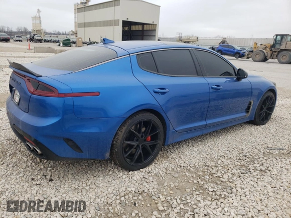 2018 Kia Stinger GT2 with VIN KNAE55LC6J6038788, listed as a Copart auction lot 45280774 with 48,108 mi miles and Salvage Title. Bid and sale history available at carsss.com. Image 3.