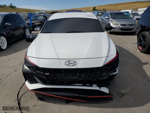 2022 Hyundai Elantra N with VIN KMHLW4AK2NU005943, listed as a Copart auction lot 71101014 with 52,815 mi miles and Salvage Title. Bid and sale history available at carsss.com. Image 5.