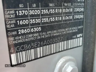 2006 Mercedes-Benz R 3.5L with VIN 4JGCB65E26A003527, listed as a Copart auction lot 71373344 with 146,786 mi miles and Clean Title. Bid and sale history available at carsss.com. Image 13.