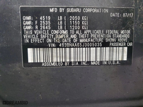2018 Subaru Legacy with VIN 4S3BNAA65J3005035, listed as a Copart auction lot 88047955 with 137243 miles and Salvage Title. Bid and sale history available at carsss.com. Image 12.