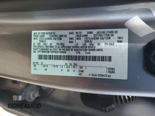 2023 Ford F-350 XL с VIN 1FT8W3BT5PEE10395, выставлен на аукционе Copart как лот 50371135 с пробегом 33 384 миль миль и Списание • Salvage title. История ставок и продаж доступна на DreamBid. Изображение 12.